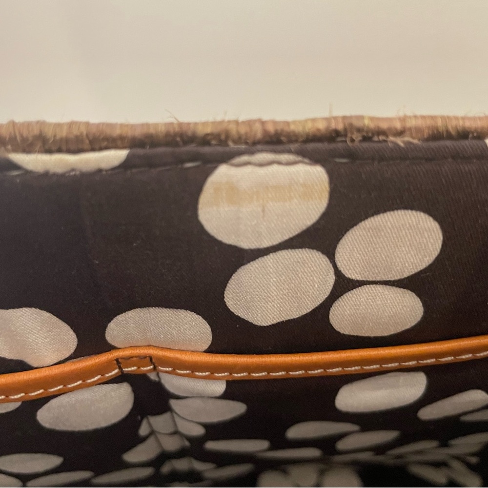 KATE SPADE Top Handle Raffia Flowers/Polka Dot, Dust Bag EUC 🤎🩷🩵 ✨HOST PICK✨ - Picture 13 of 16